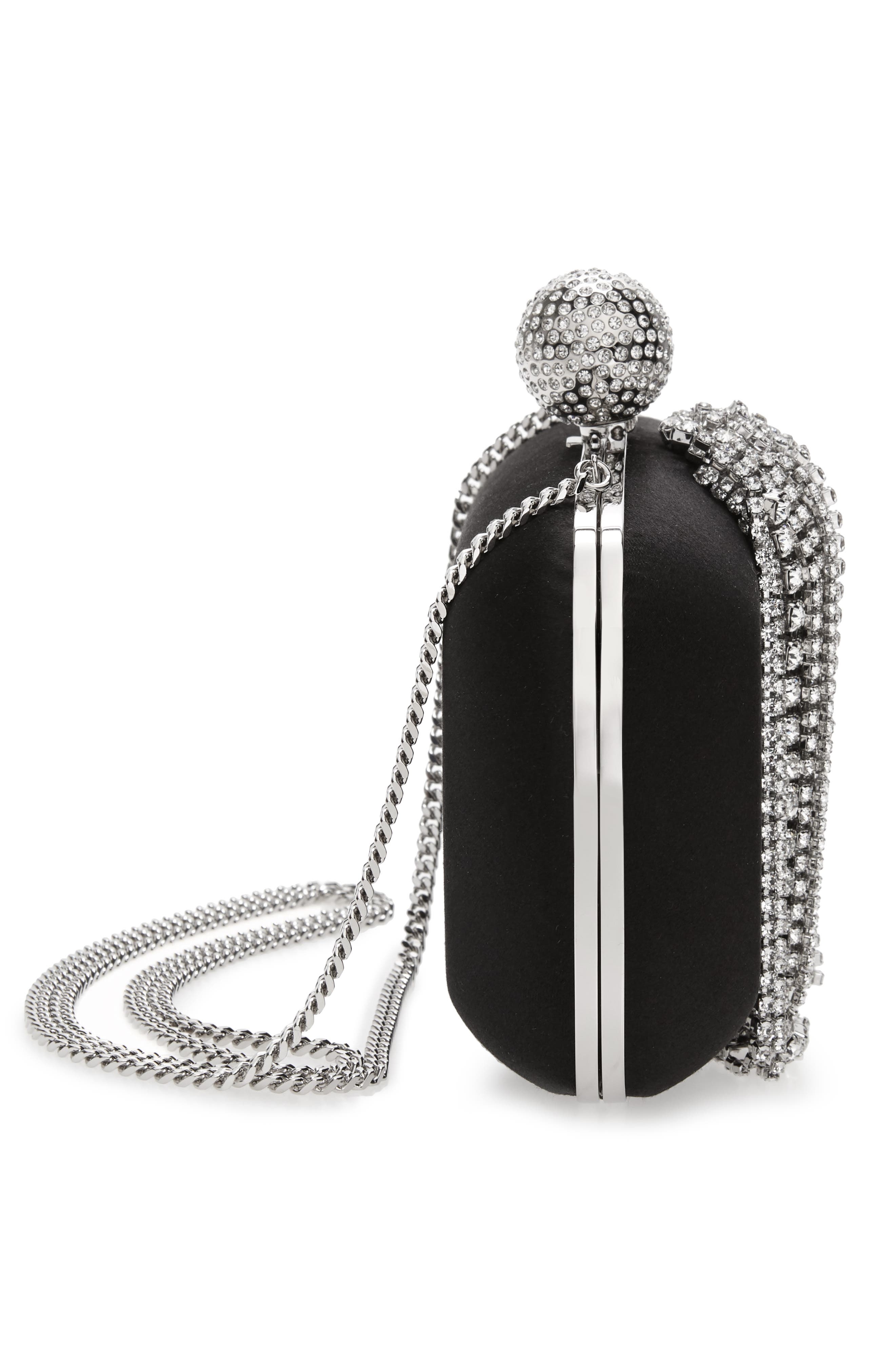 Roger Vivier Marlene Crystal Fringe Box Clutch, Alternate, color, 