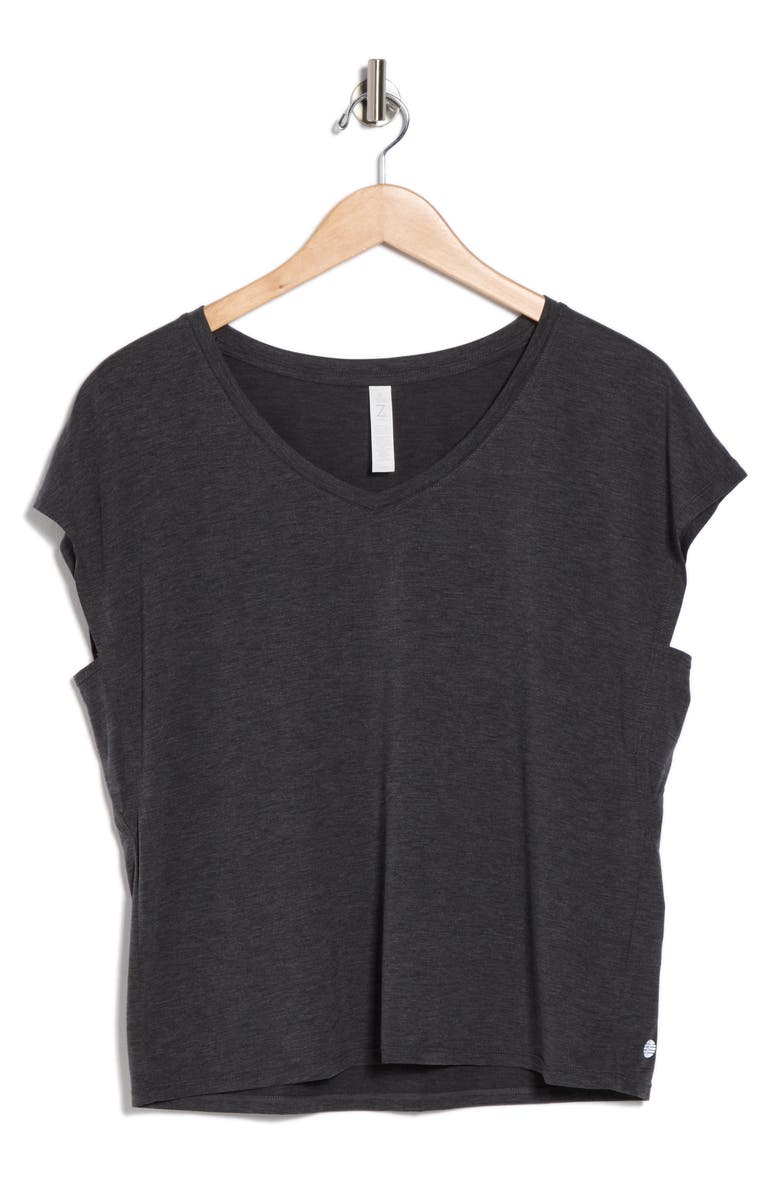 Z by Zella Super Set Short Sleeve Tee, Alternate, color, Black