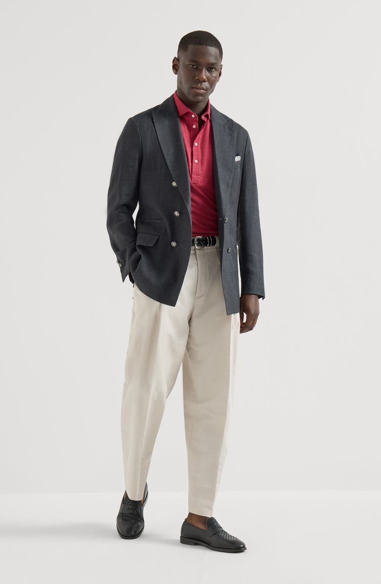 Brunello Cucinelli Jersey polo shirt, Alternate, color, Cherry