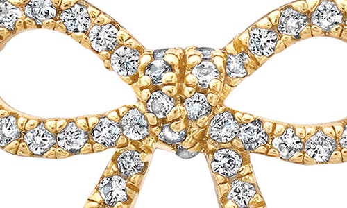 Crislu Fairy Tale Pavé Cubic Zirconia Bow Stud Earrings In Gold