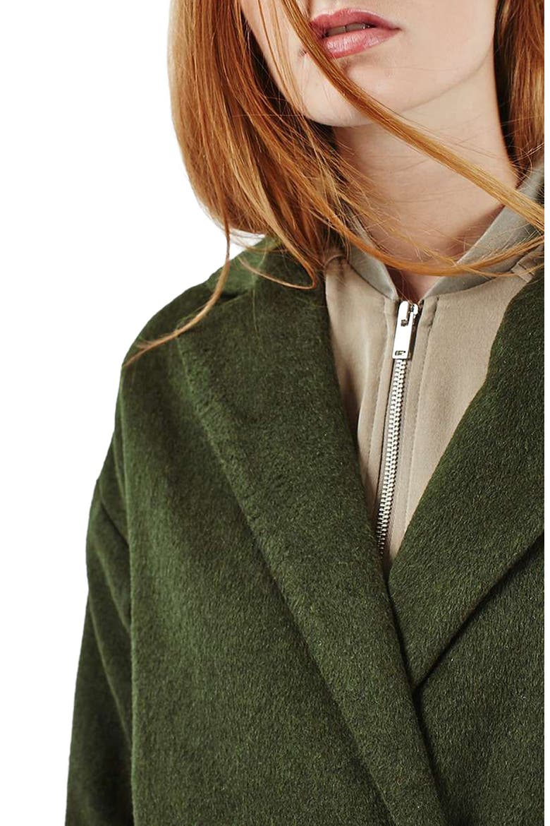 Longline Slouch Coat, Alternate, color, OLIVE