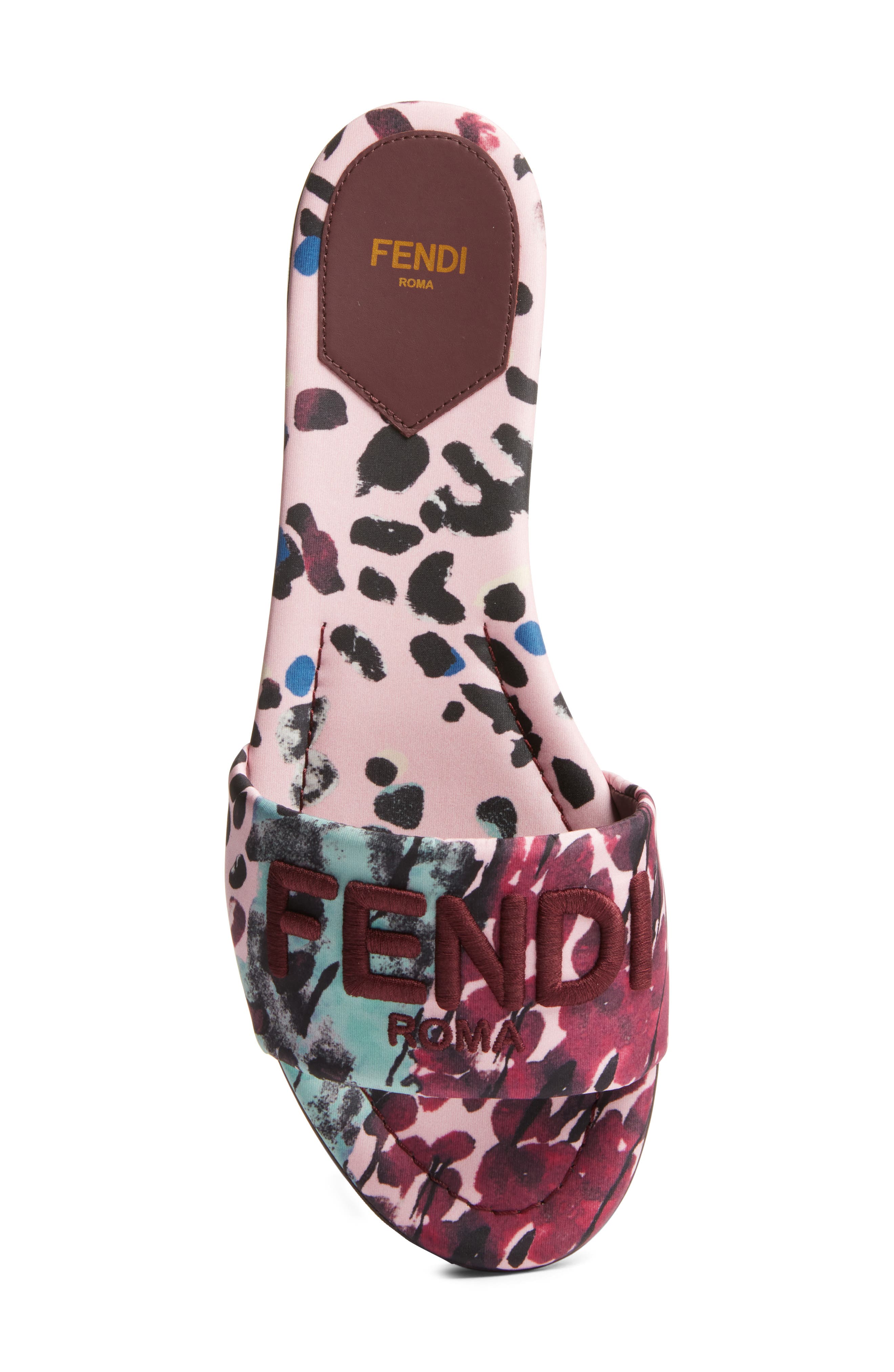 Fendi Signature Slide Sandal, Alternate, color, Pink