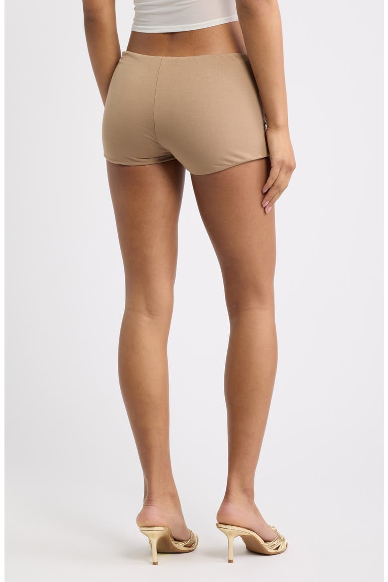 Coin Trim Hot Pants, Alternate, color, BROWN