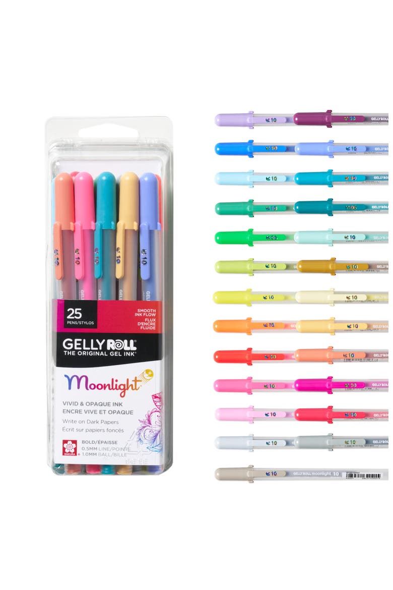 Gelly Roll Moonlight Size 10 Gel Pens, Assorted, 25 Pack., Main, color, Multicolor
