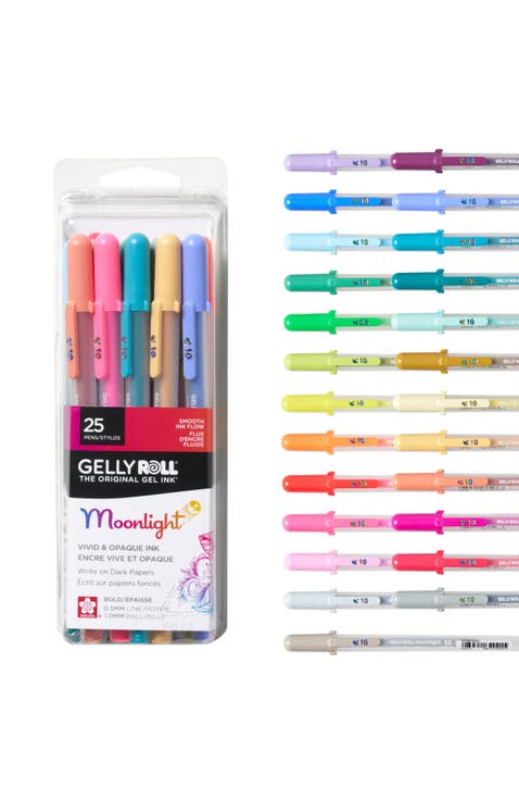 Gelly Roll Moonlight Size 10 Gel Pens, Assorted, 25 Pack.