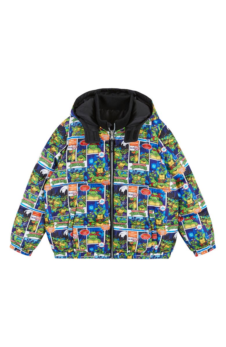 Andy & Evan x Teenage Mutant Ninja Turtles<sup>®</sup> Kids' Reversible Puffer Jacket, Alternate, color,