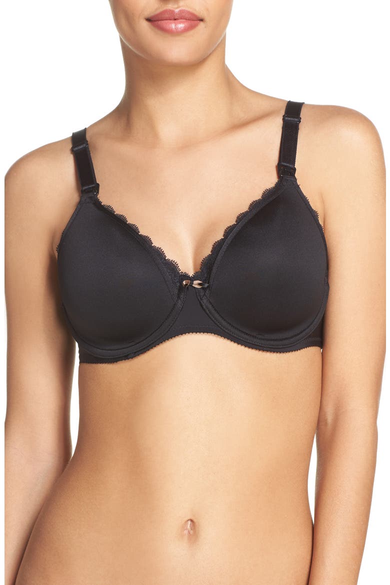 Merci Lightweight Nursing Bra, Main, color, BLACK
