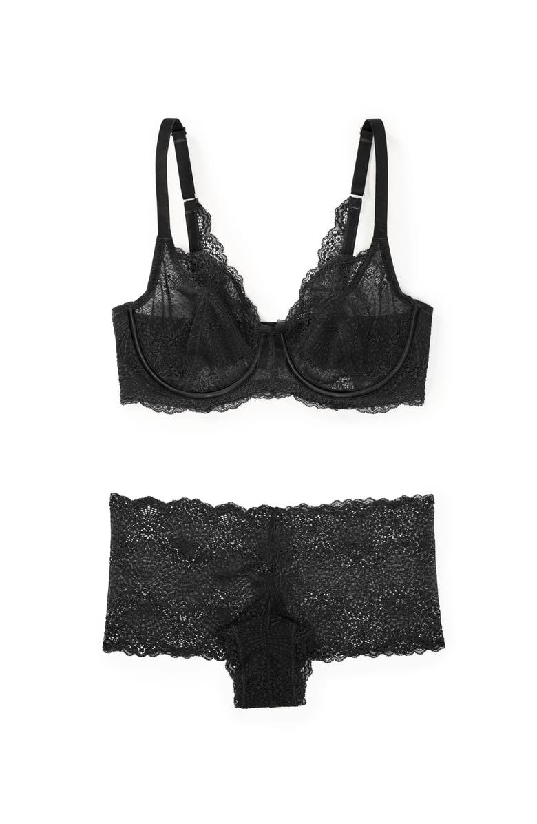 Adore Me Hannalee Cheeky Thong Panties, Alternate, color, Black