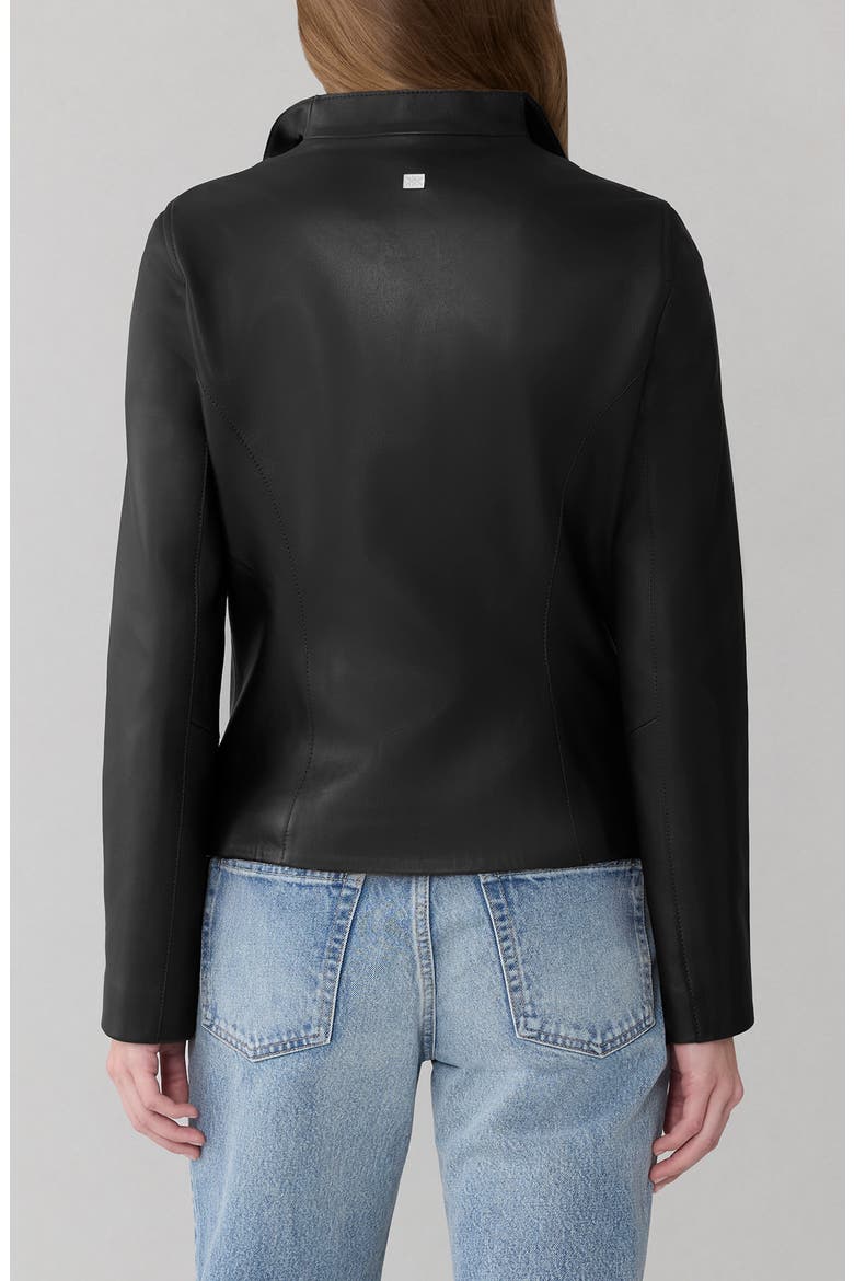Catherine Leather Moto Jacket, Alternate, color, BLACK