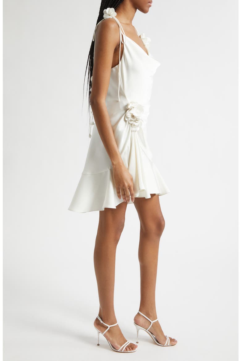 Ganessa Ruched Satin Dress, Alternate, color, IVORY