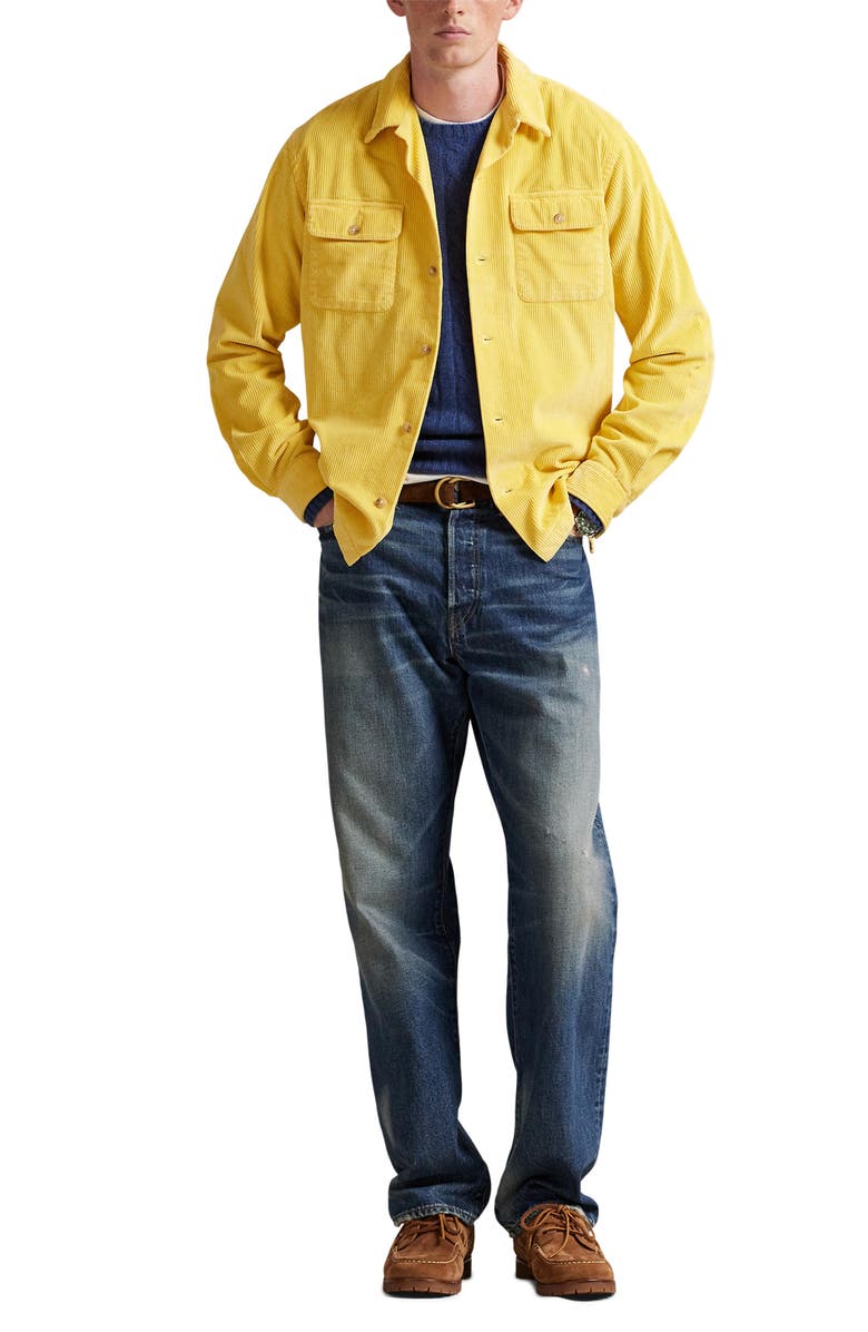 Polo Ralph Lauren 8 Wale Corduroy Shirt Jacket, Alternate, color, Beach Yellow