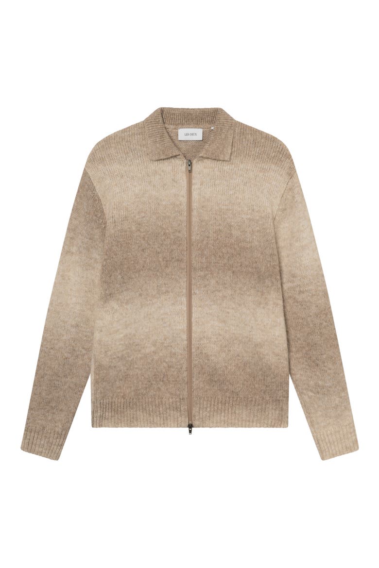 Gannon Ombré Zip Cardigan, Main, color, PRAIRIE SAND