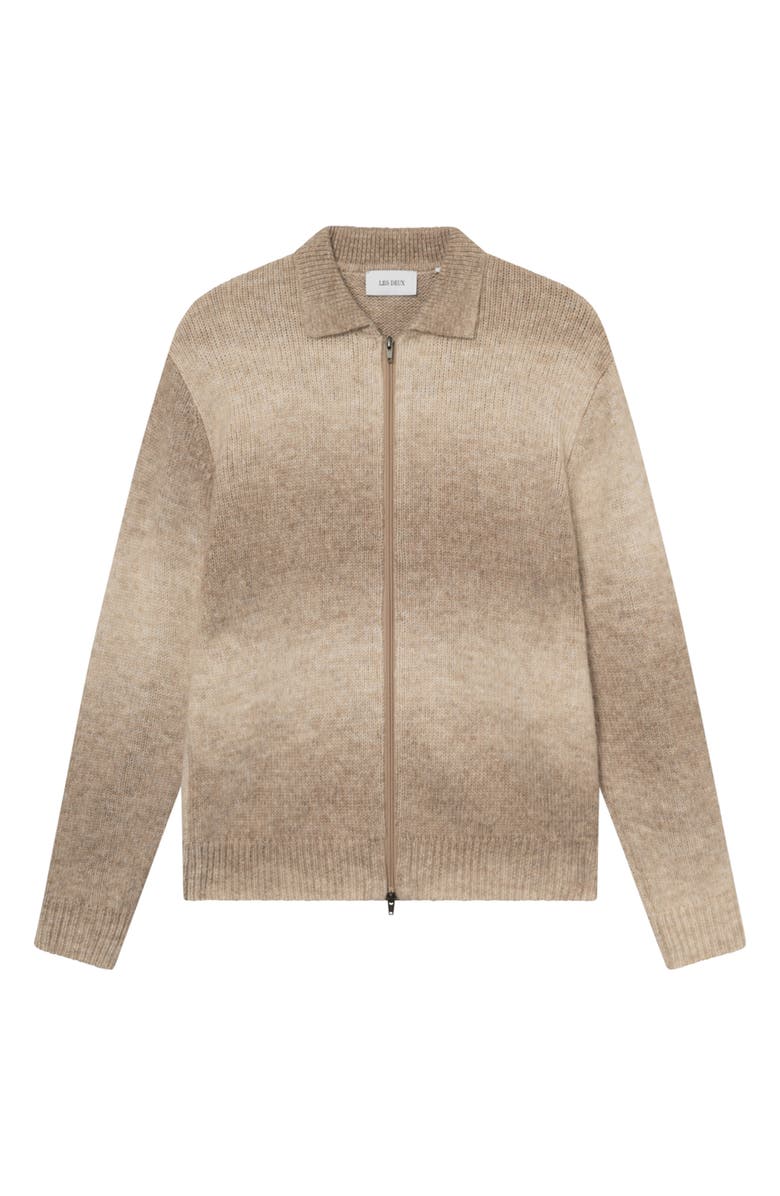 Les Deux Gannon Ombré Zip Cardigan, Main, color, Prairie Sand