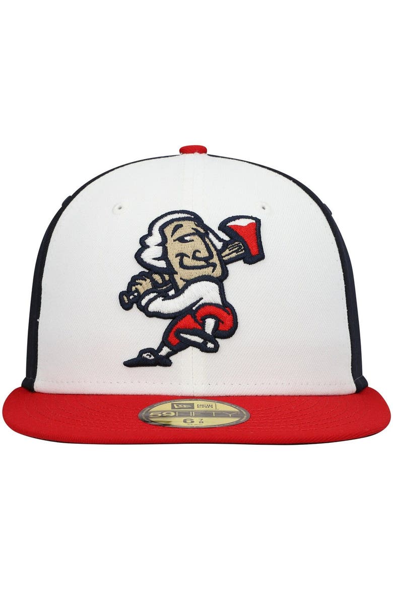 Men's New Era White Fredericksburg Nationals Authentic Collection Team Alternate 59FIFTY Fitted Hat, Alternate, color, White