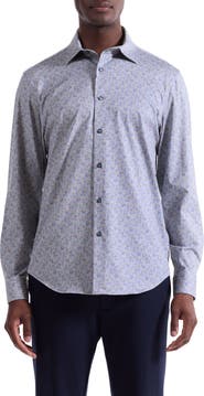 Bugatchi Jimmy OoohCotton® Geo Print Button-Up Shirt