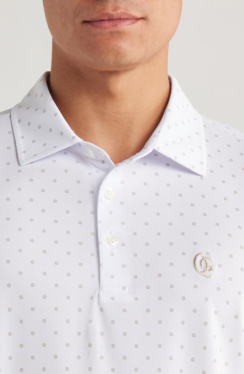 Quiet Golf Tour Only Dot Print Piqué Golf Polo, Alternate, color, White