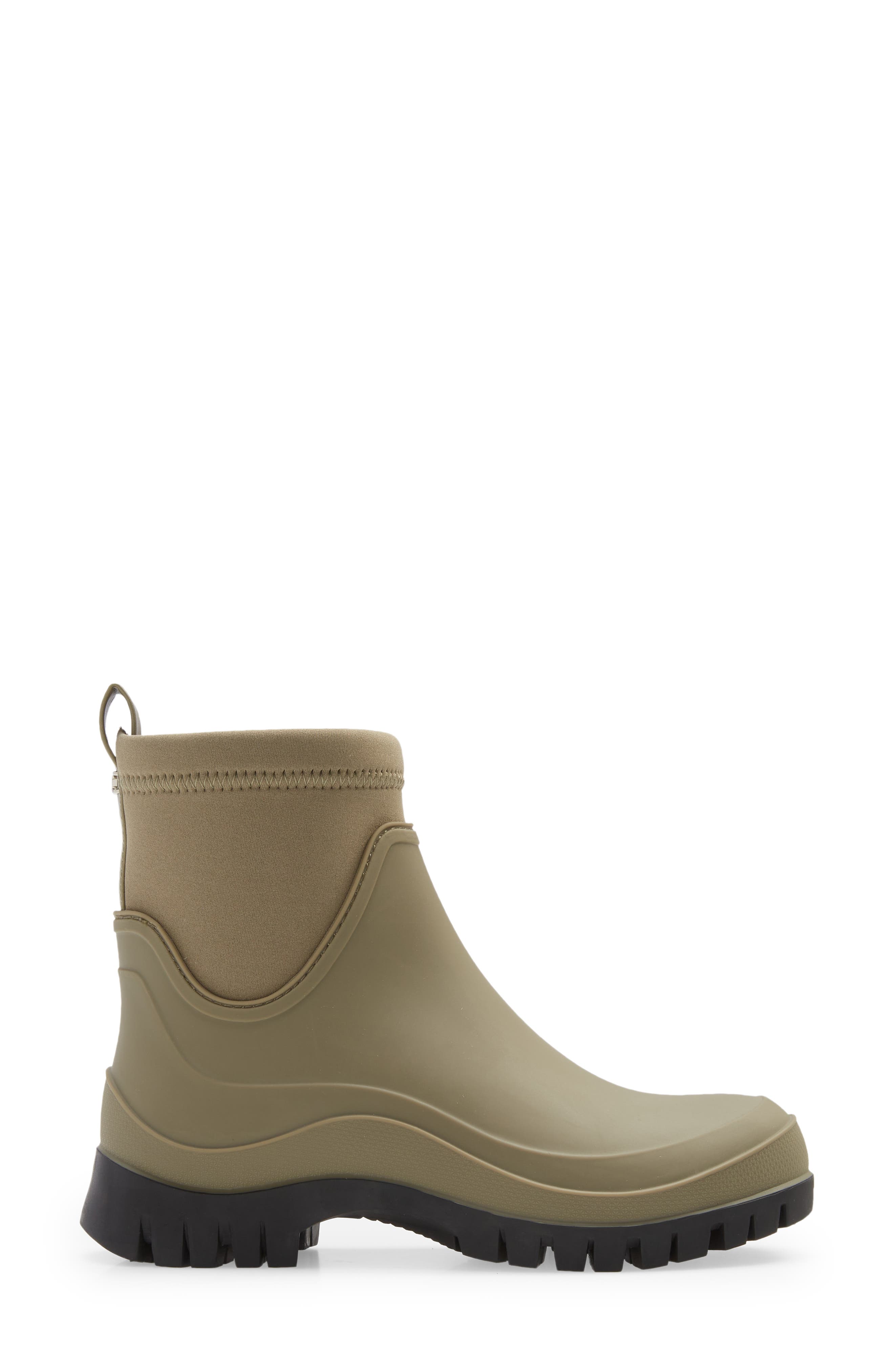 Louisa Mixed Media Waterproof Rain Boot, Alternate, color, FERN GREEN/ BLACK