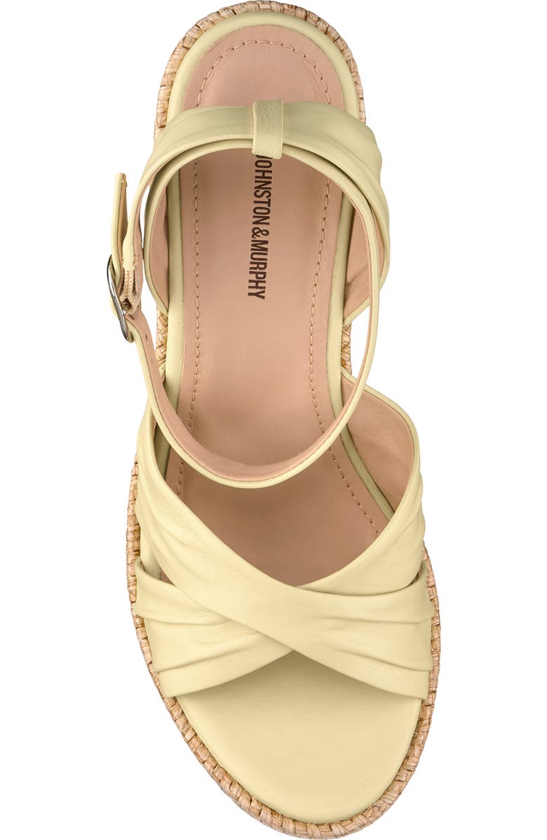 Johnston & Murphy Marcia Ankle Strap Platform Wedge Sandal, Alternate, color, Yellow Glove Leather