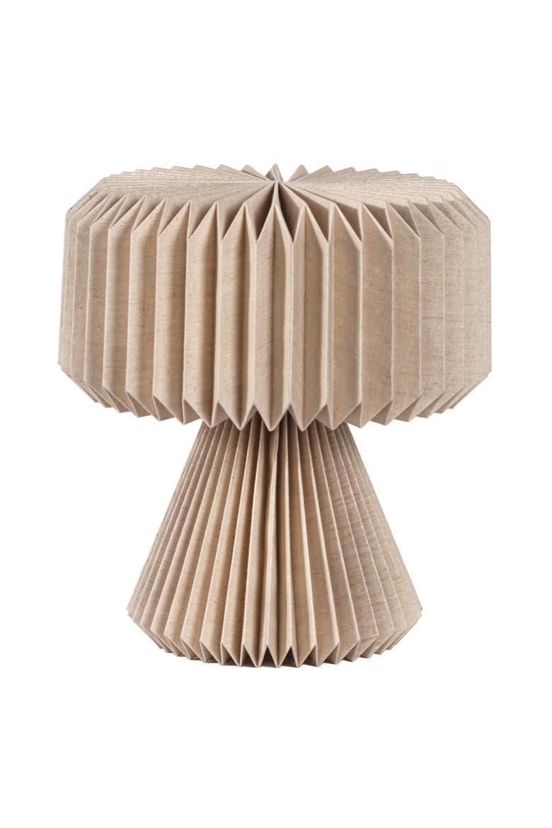 Zelda 12.8" Modern Art Deco Paper Pleated Shade Accent LED Table Lamp, Main, color, Natural