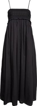 POSSE Danielle Embroidered Lace Ruffle Trim Midi Dress