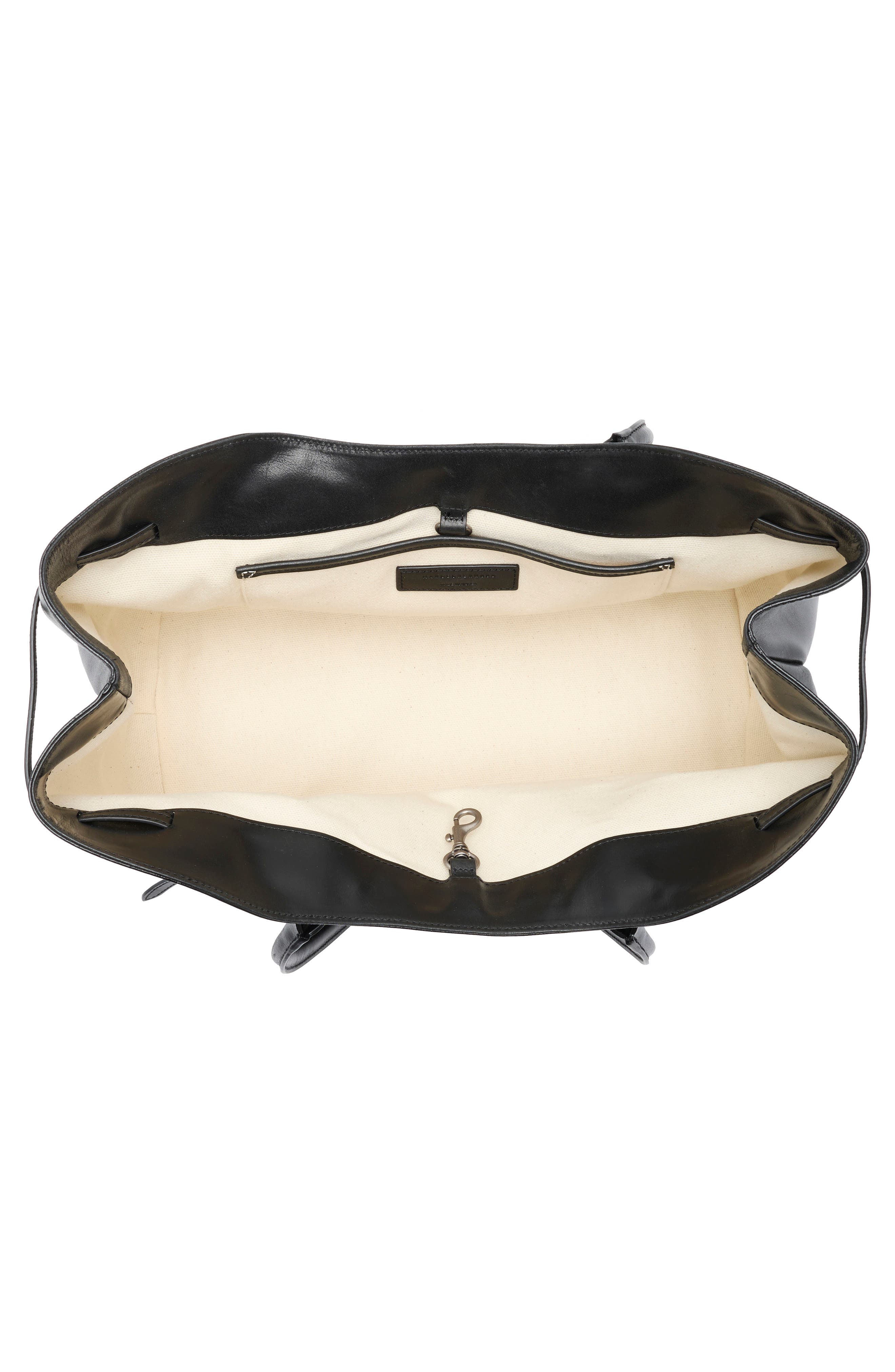 MARGESHERWOOD Grandma Large Buckle Suede Shoulder Bag, Alternate, color, Black Pull-Up