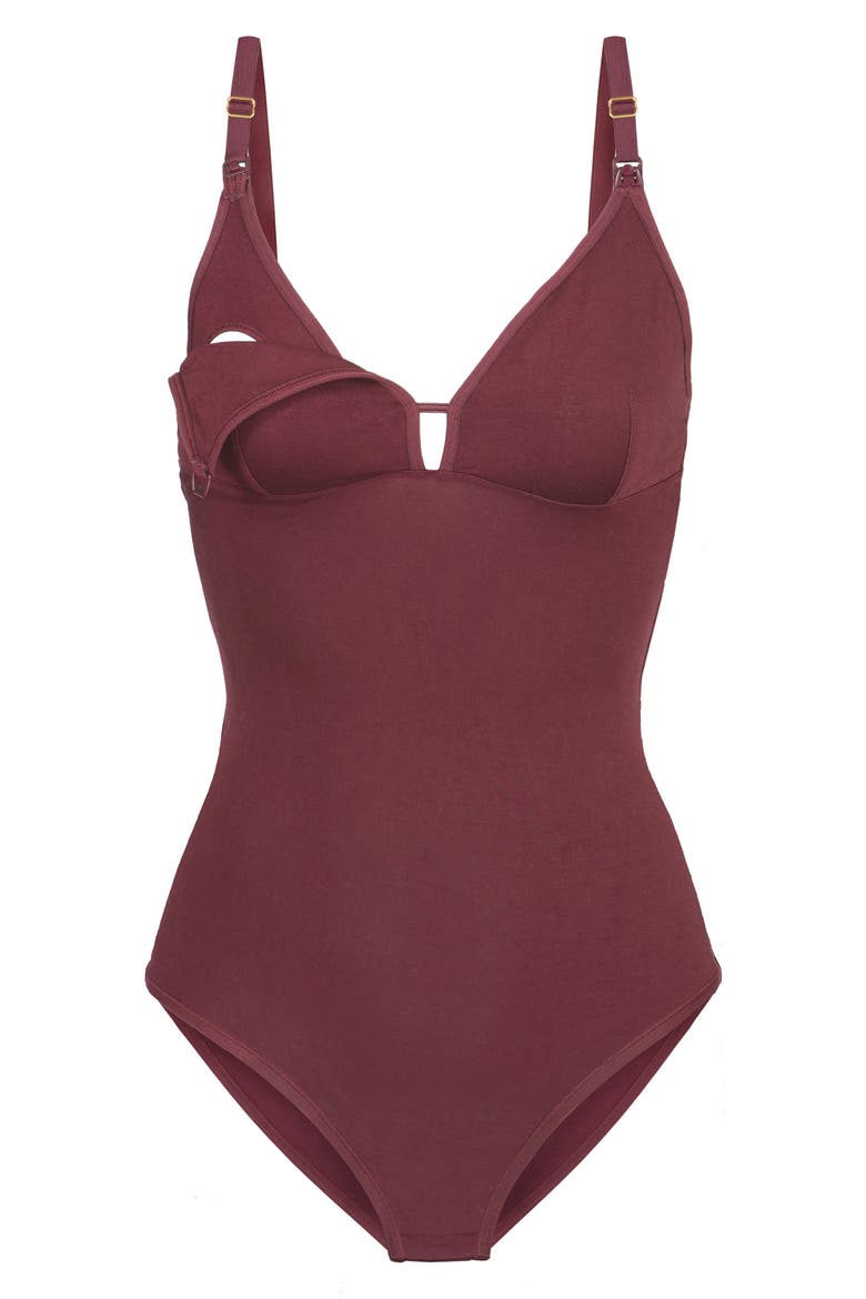 The All-Day Maternity/Nursing Bodysuit, Alternate, color, PLUM