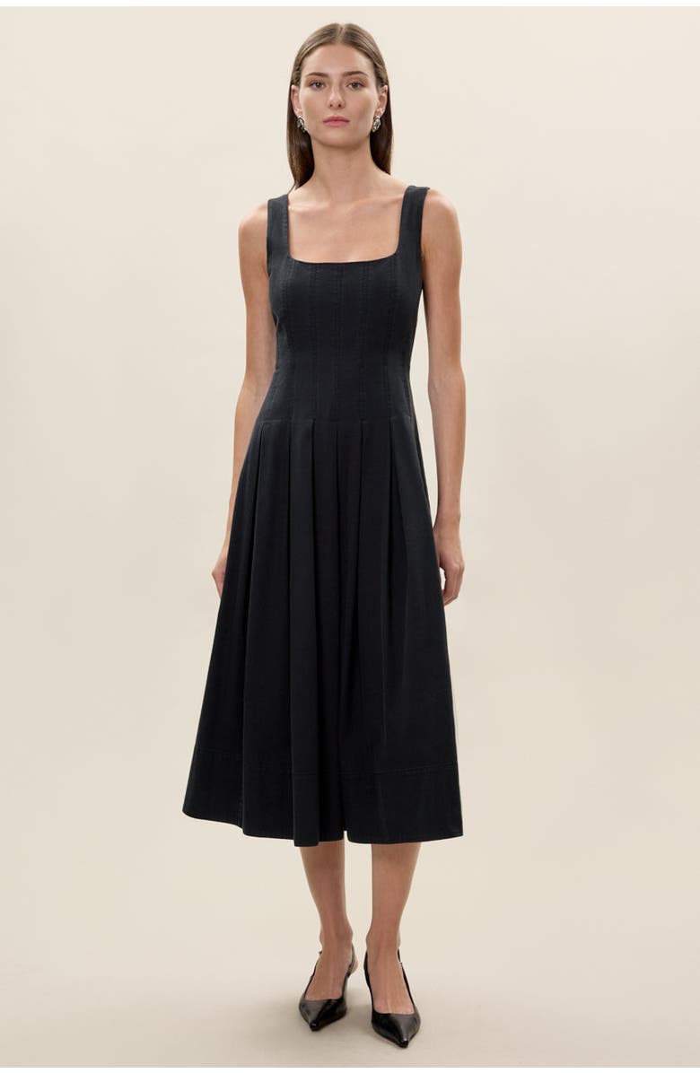Rebecca Taylor Edith Garment Dyed Dress, Main, color, Black