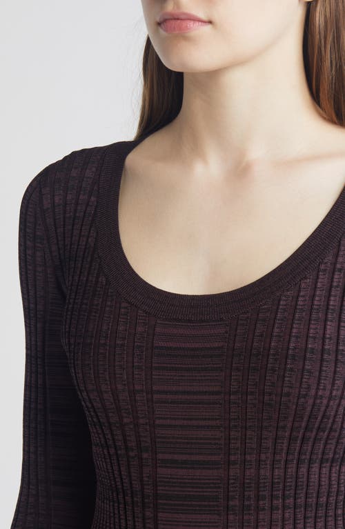 Hugo Boss Boss Firama Scoop Neck Rib Sweater In Burgundy