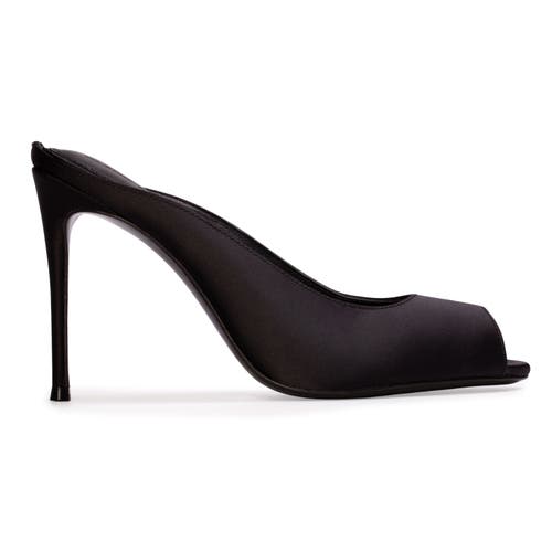 Black Suede Studio Shania 100 Satin Mule In Black