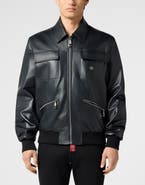 PHILIPP PLEIN Nappa Leather Bomber Palms Men