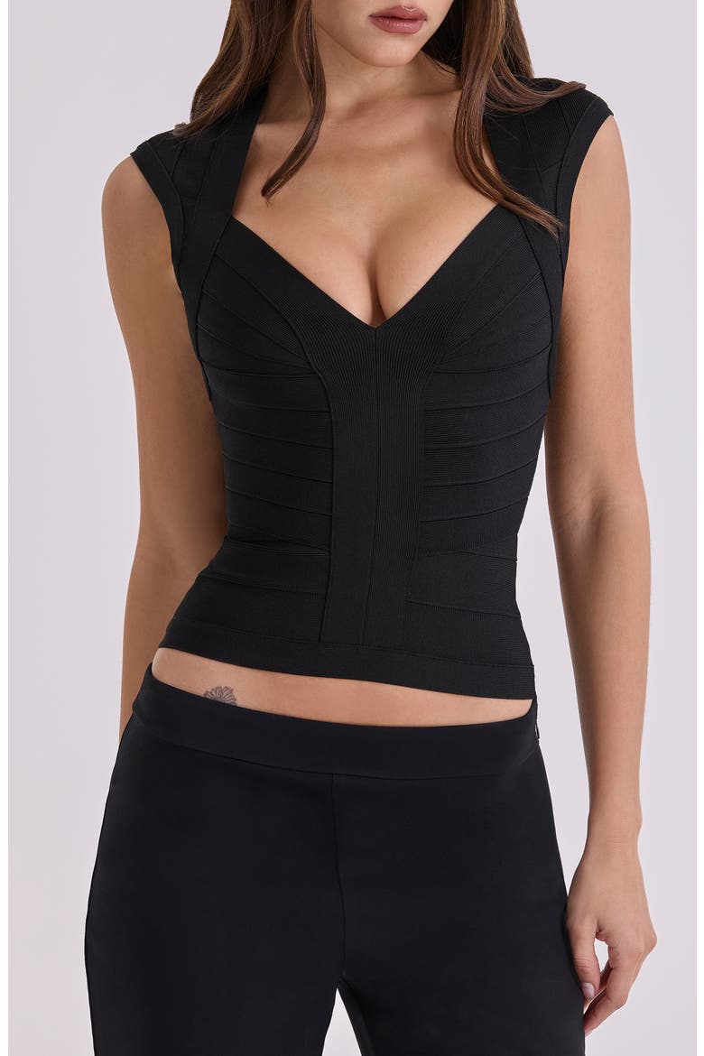 The Icon Bandage Top, Main, color, BLACK