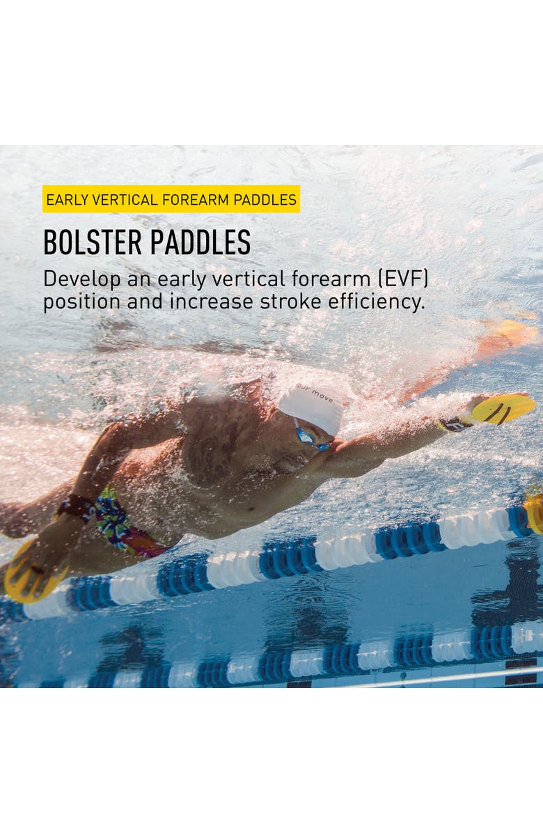 FINIS Bolster Swim Paddles Stroke Technique Trainer for Competitive and Fitness Swimming Builds Strength All Swim Strokes, Alternate, color, Yellow
