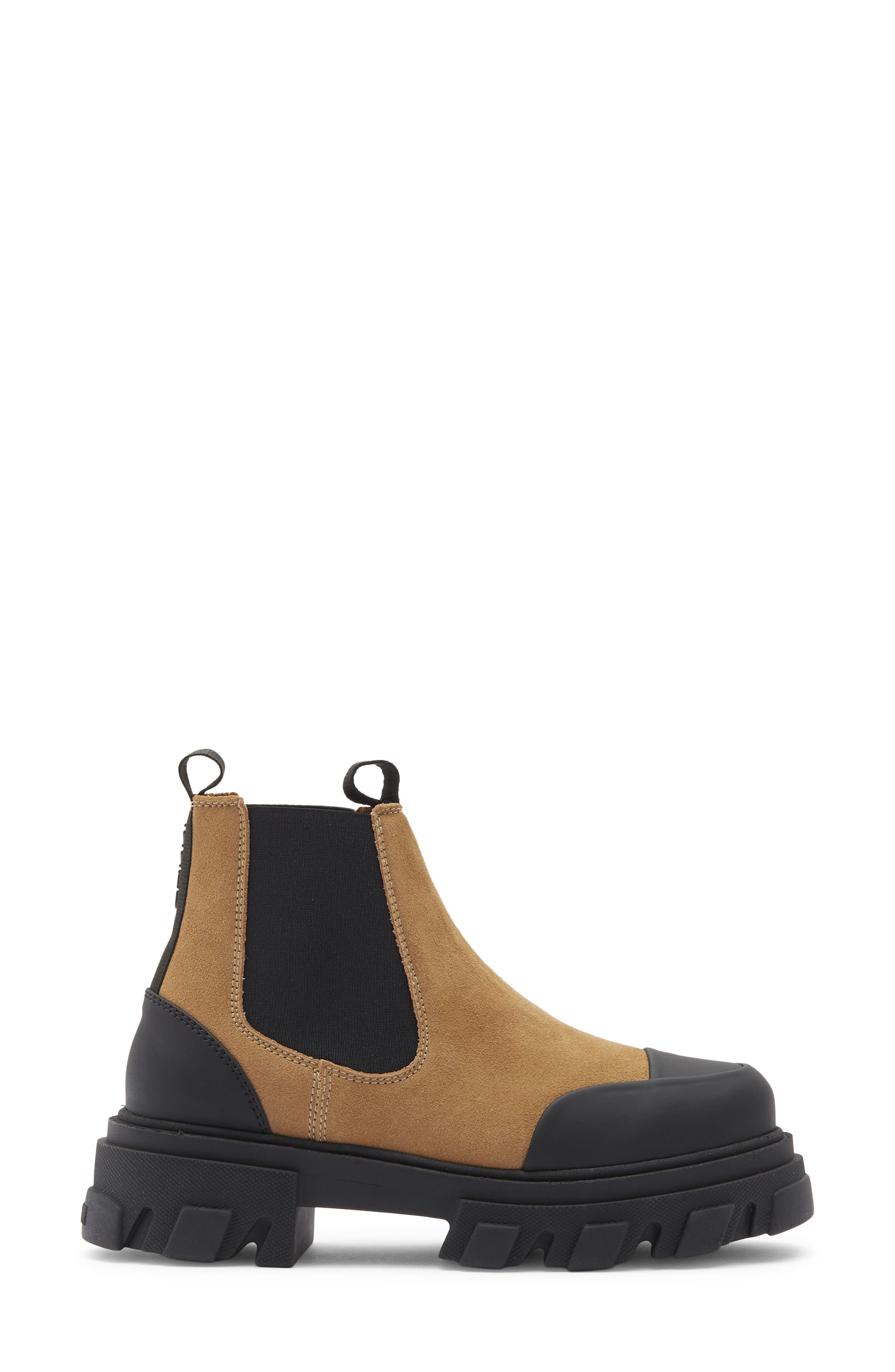 Ganni Cleated Chelsea Boot, Alternate, color, Cognac