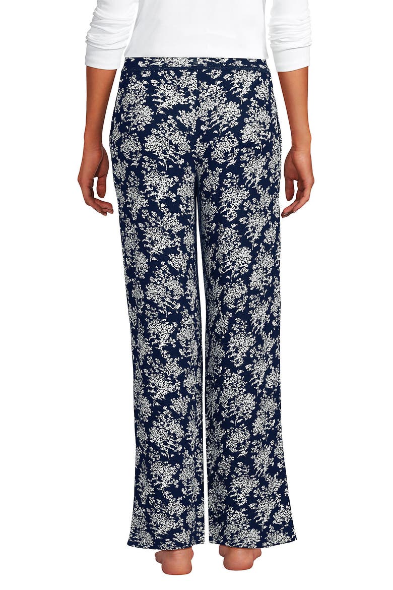 Pointelle Sleep Pants, Alternate, color, Deep Sea Ikat Floral