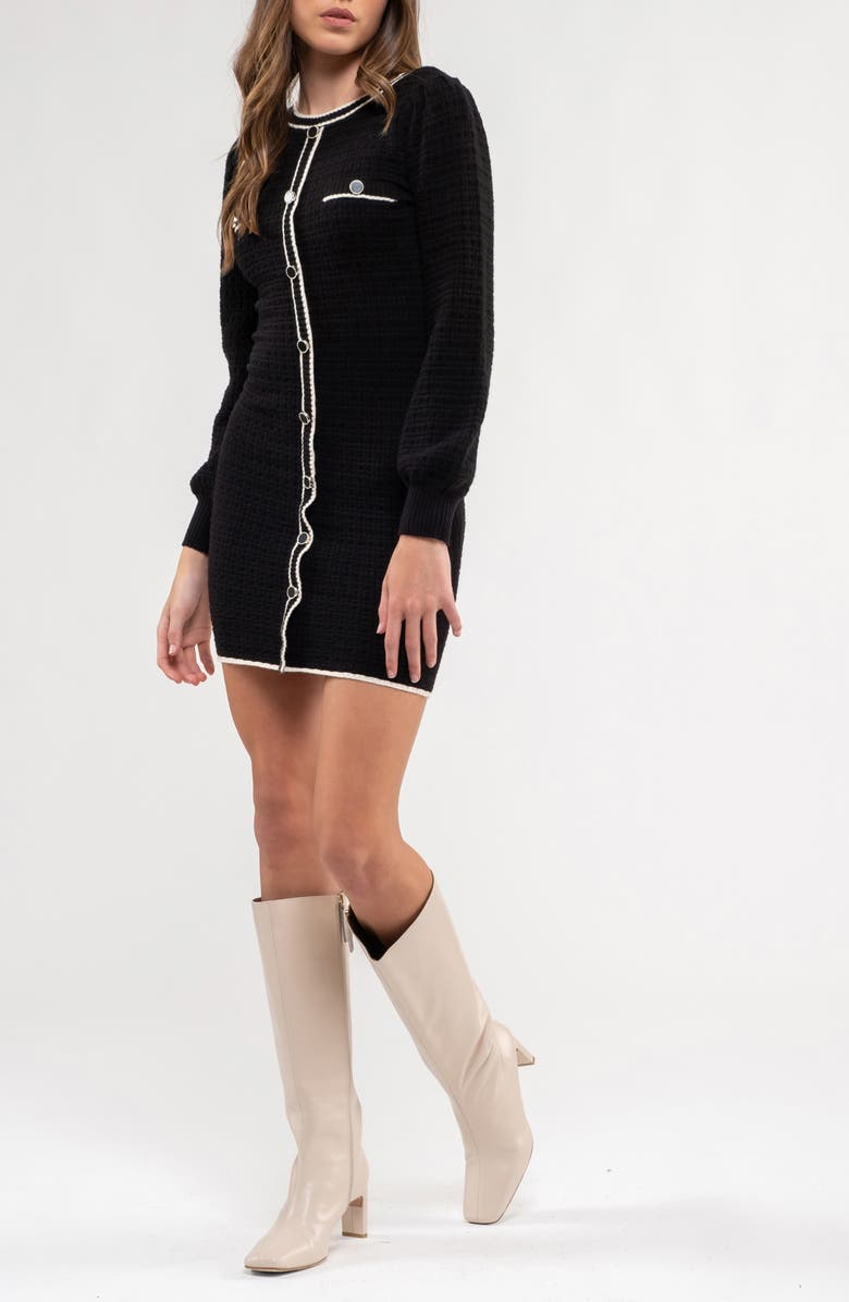 AUGUST SKY Long Sleeve Sweater Minidress, Alternate, color,