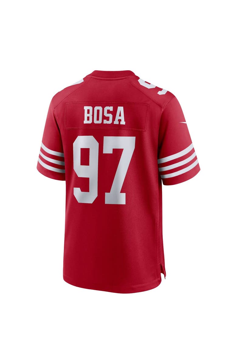 Nike Men's Nike Nick Bosa Scarlet San Francisco 49ers Super Bowl LVIII Game Jersey, Alternate, color, 
