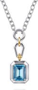 Gabriel & Co. Bujukan Sterling Silver & 14K Gold Blue Topaz Pendant NecklaceBujukan