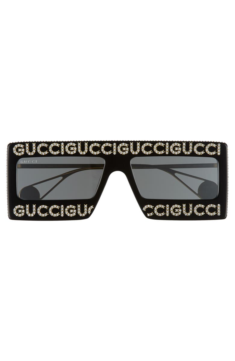 Gucci 60mm Mask Rectangular Sunglasses, Alternate, color, 