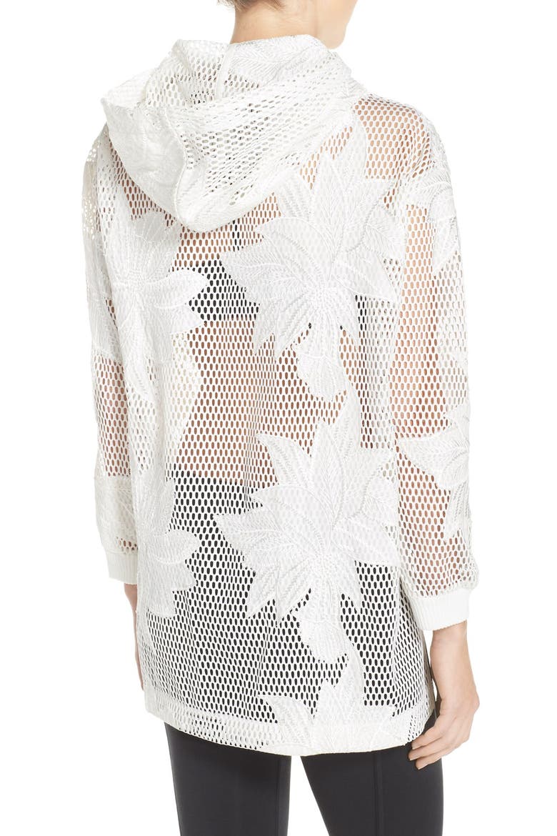 'Spring Fling' Mesh Hoodie, Alternate, color, WHITE