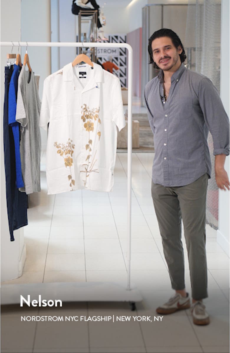 Bedmon Floral Short Sleeve Button-Up Shirt, sales video thumbnail