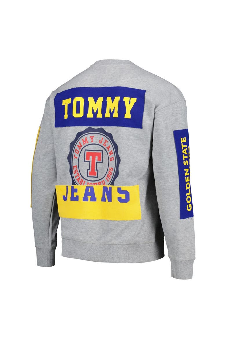 Men's Tommy Jeans Heather Gray Golden State Warriors Hayes Crew Neck Pullover Sweatshirt, Alternate, color, Heather Gray