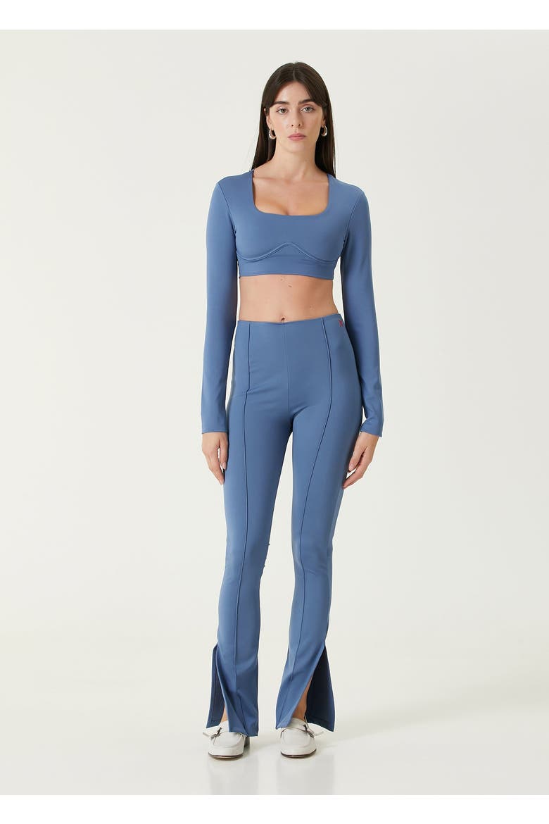 Free Heaven Long Sleeve Crop Top, Alternate, color, blue