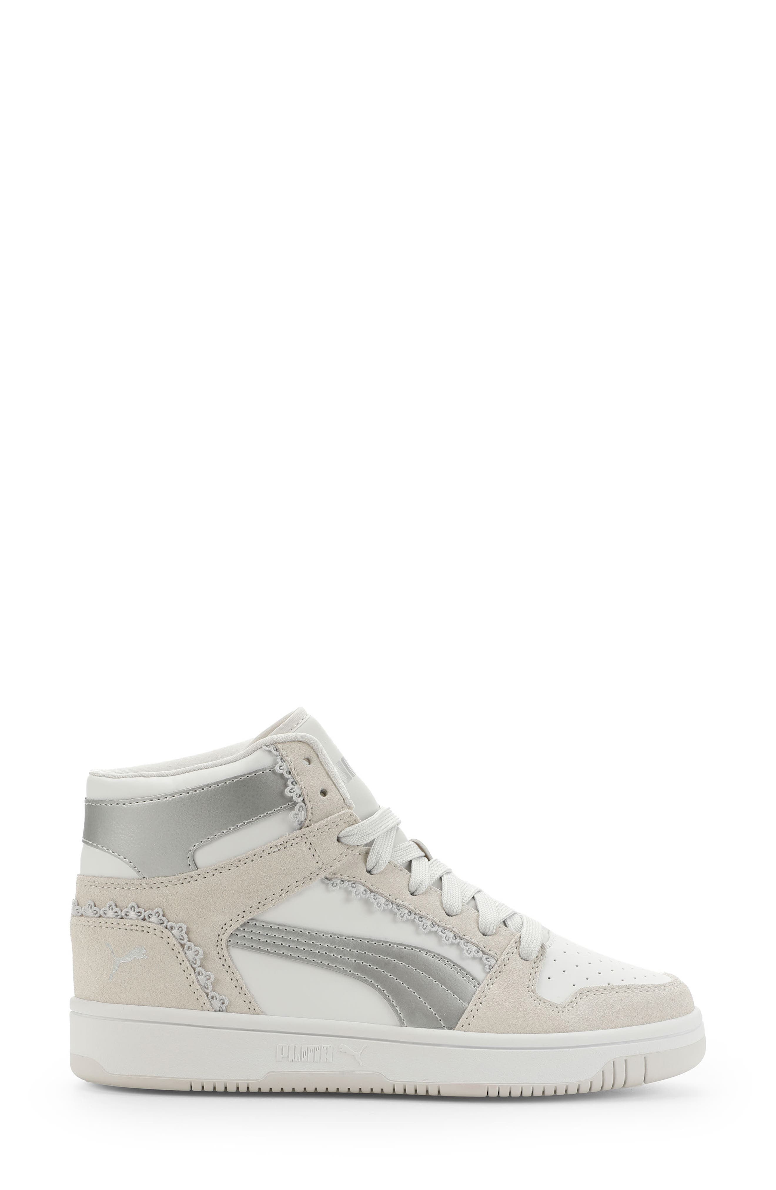 Rebound Layup Sneaker, Alternate, color, PUMA WHITE/ PUMA SILVER/ GRAY
