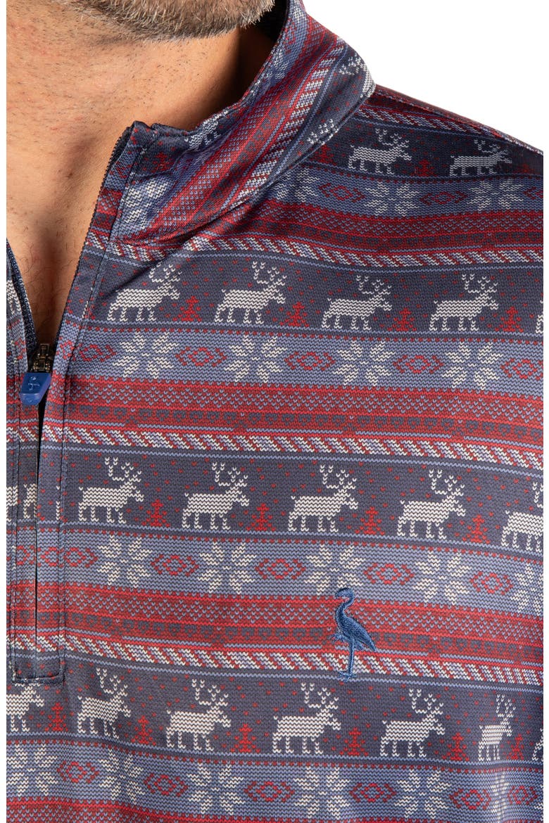 Holiday Reindeer Performance Quarter Zip Top, Alternate, color, NAVY
