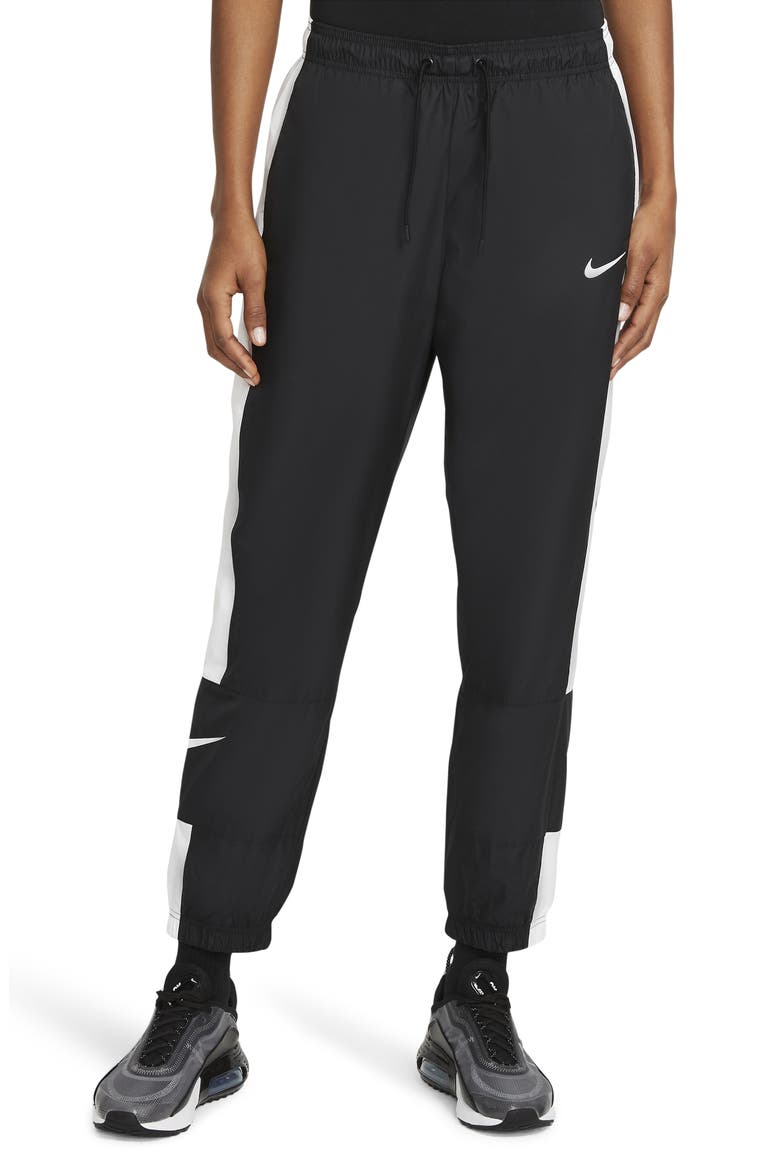 Sportswear Repel Woven Pants, Main, color, BLACK/ WHITE/ WHITE