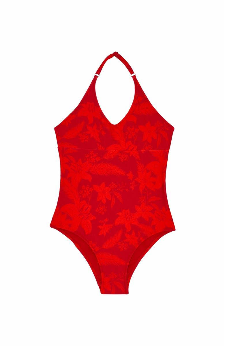 Vilebrequin Kids' Flower Power One-Piece Swimsuit, Main, color, Lipstick