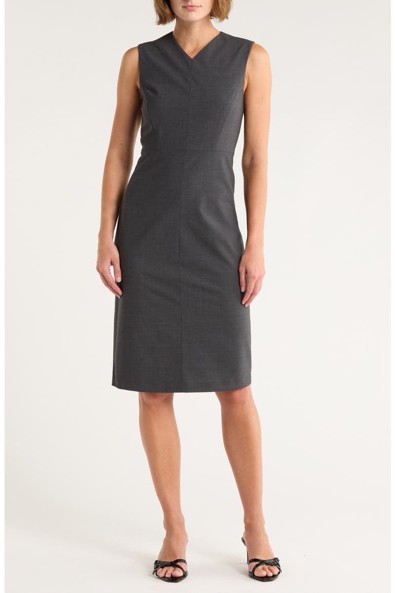 Miyani Wool Blend Sheath Dress, Main, color, CHARCOAL MELANGE