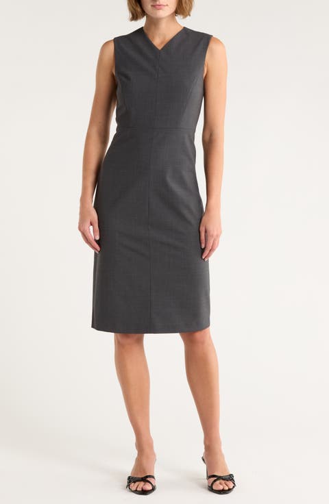 Miyani Wool Blend Sheath Dress