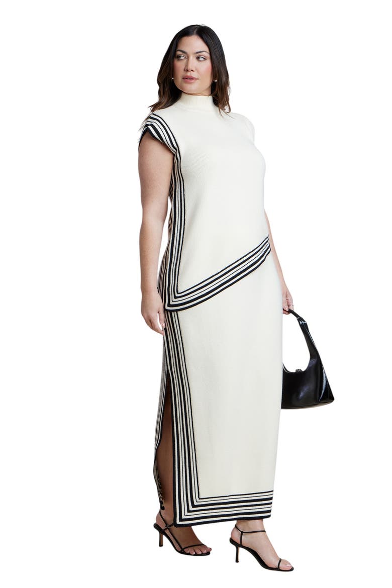 Stripe Detail Sweater Maxi Skirt, Alternate, color, FRAMED
