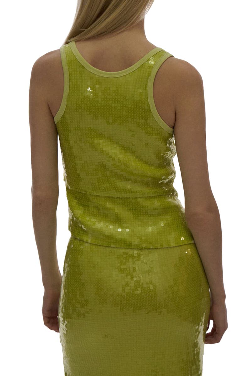 Helmut Lang Sequin Side Drape Tank, Alternate, color, Parrot